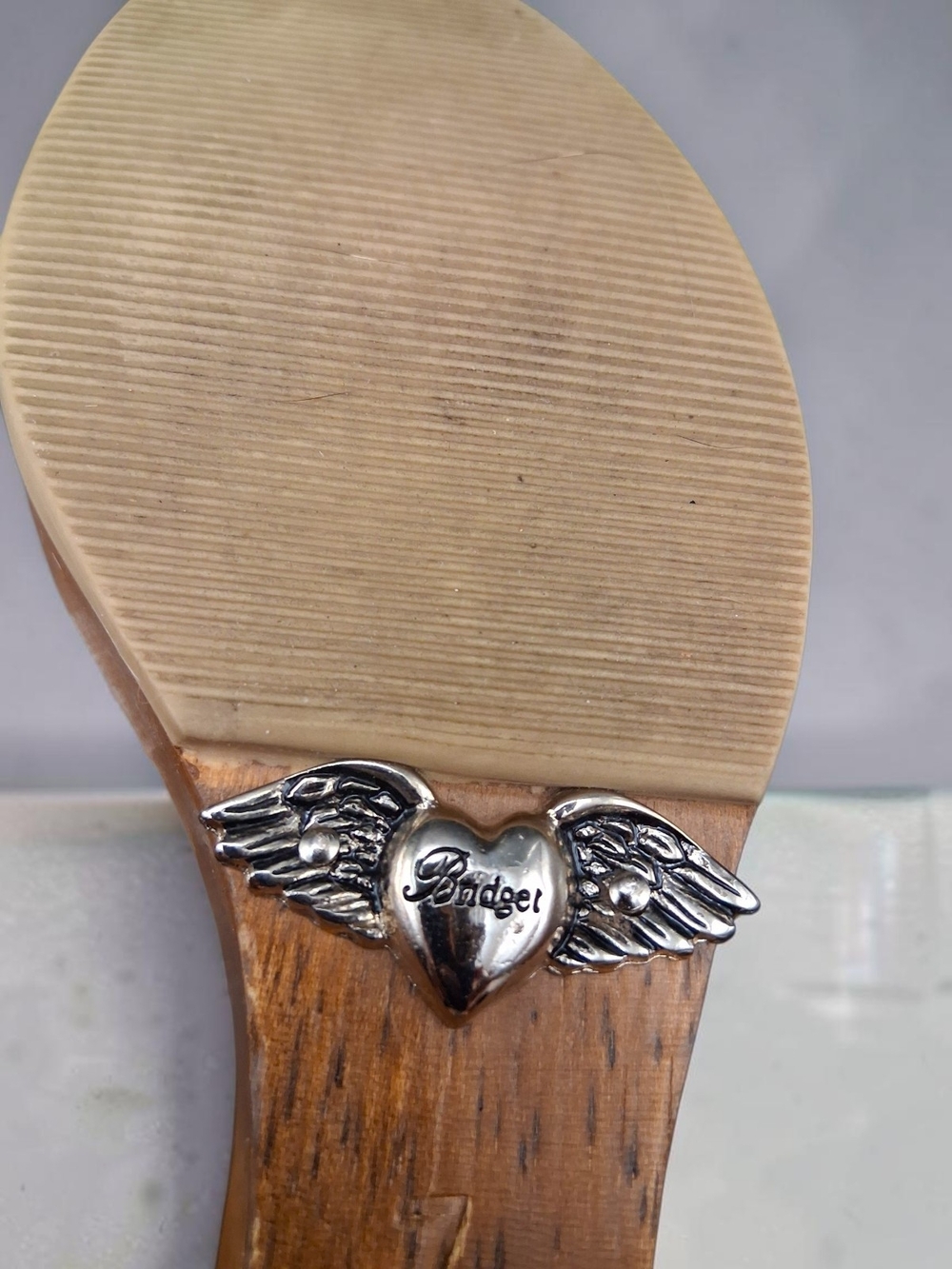 Vintage Bridget Silver Crystal Embellished Wedge Sandals - Size 7 - Picture 4 of 4